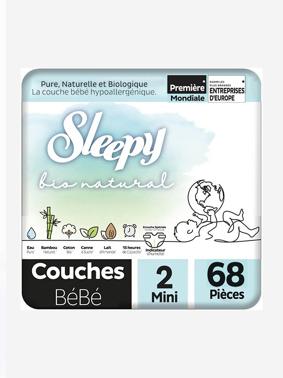 Sleepy Couche Bébé Bio Natural Taille 2 – 68 Pièces