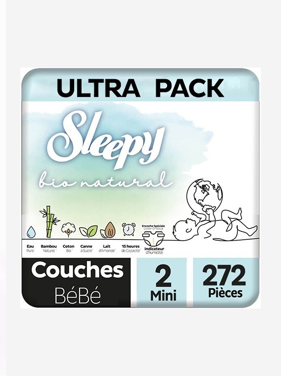 Sleepy Bio Natural Couche Bébé Taille 2 – 272 Pièces