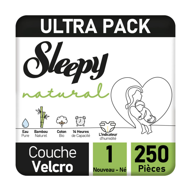 Sleepy Natural Couche Bébé Taille 1 – 250 Pièces