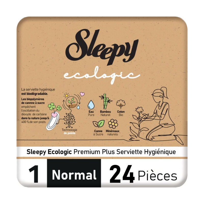 Sleepy Ecologic Premium Plus Serviette Hygiénique – Normal – 24 Pièces