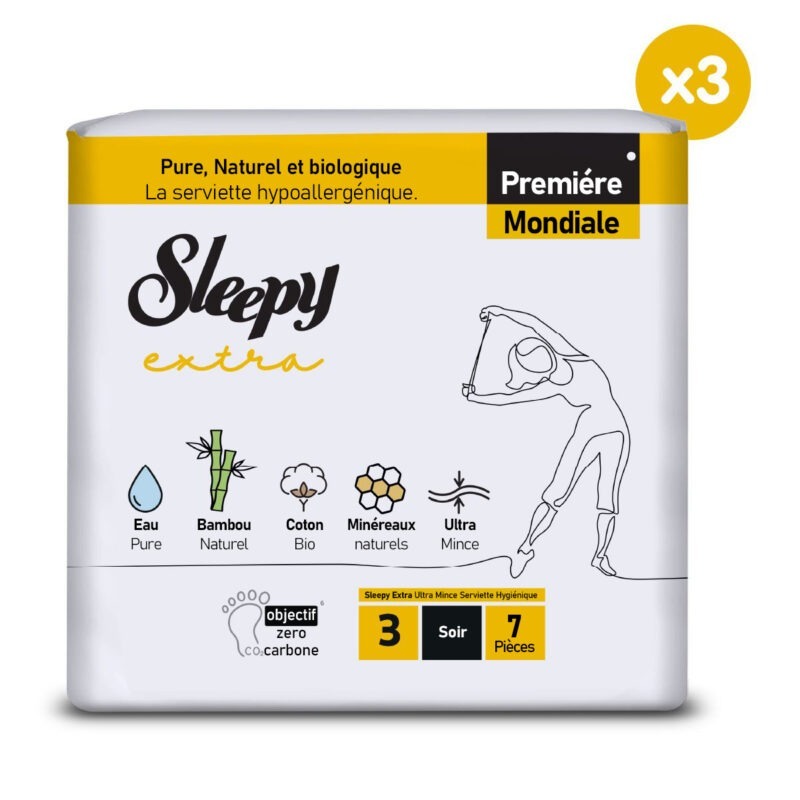 Sleepy Extra Premium Plus Serviette Hygiénique – Soir – 21 Pièces