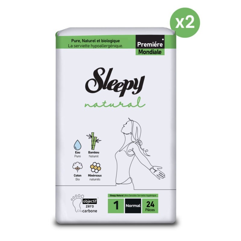 Sleepy Natural Premium Plus Serviette Hygiénique – Normal – 48 Pièces