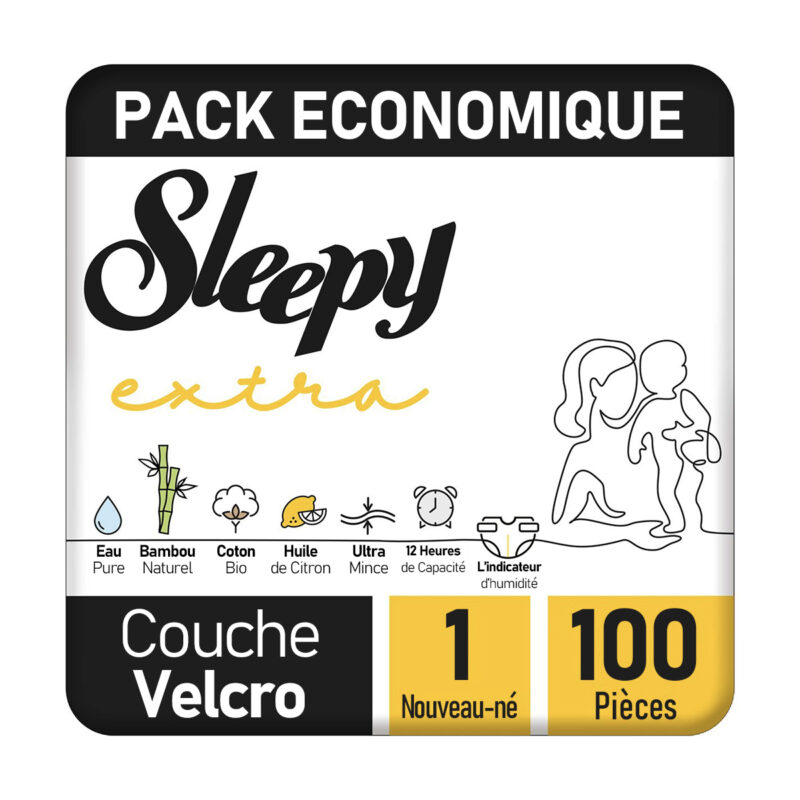 Sleepy Extra Couche Bébé Taille 1 – 100 Pièces