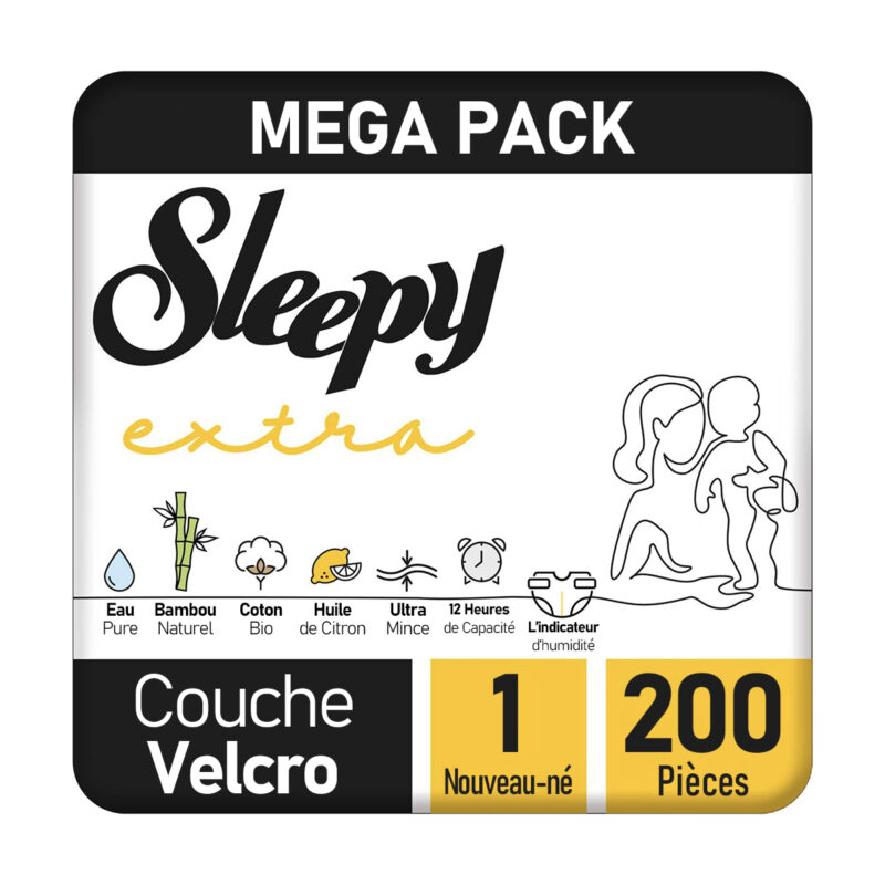 Sleepy Extra Couche Bébé Taille 1 – 200 Pièces