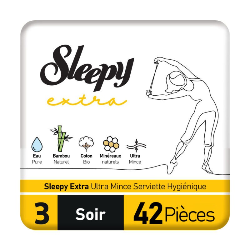 Sleepy Extra Premium Plus Serviette Hygiénique – Soir – 42 Pièces
