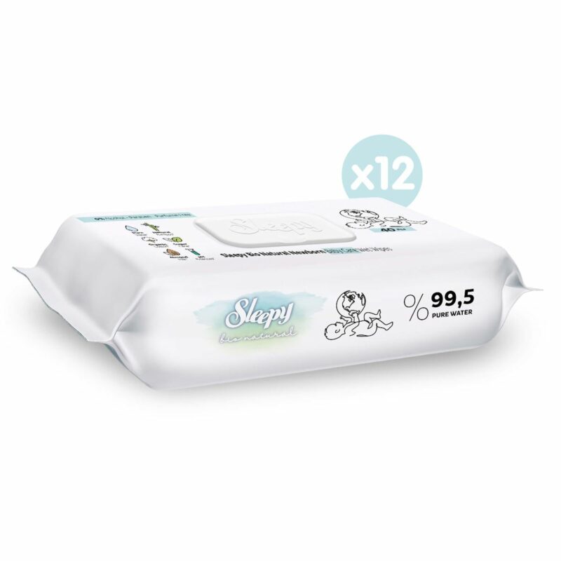 Sleepy Bio Natural – Lingette Bébé Nouveau-né – 12×40