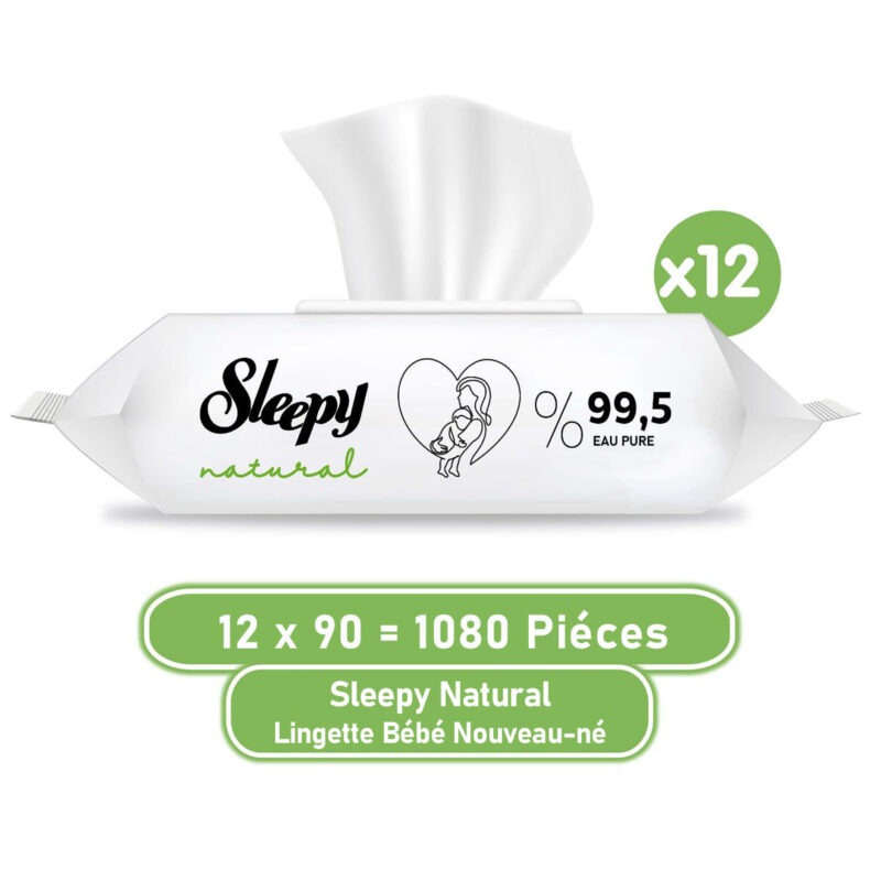 Sleepy Natural – Lingette Bébé – Nouveau-né – 12×90